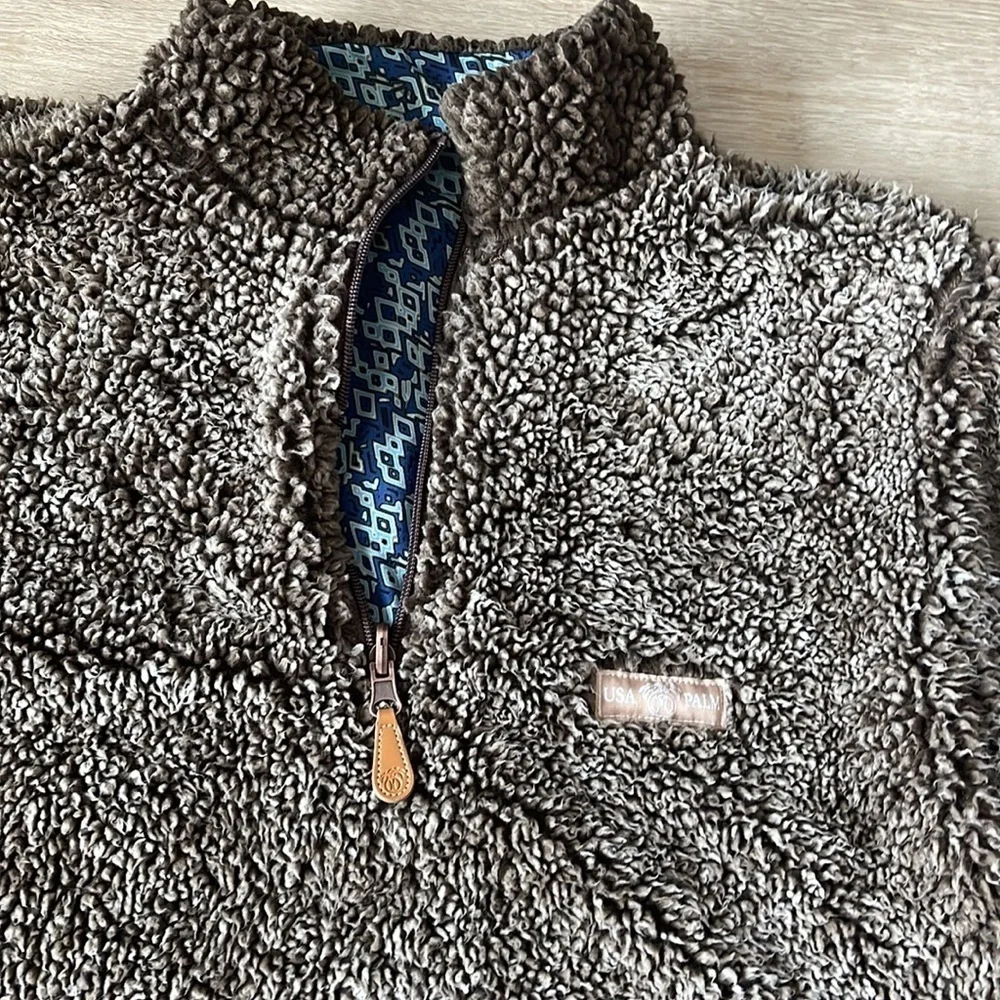 USA PALM Reversible Sherpa 1/4 zip sz M-L